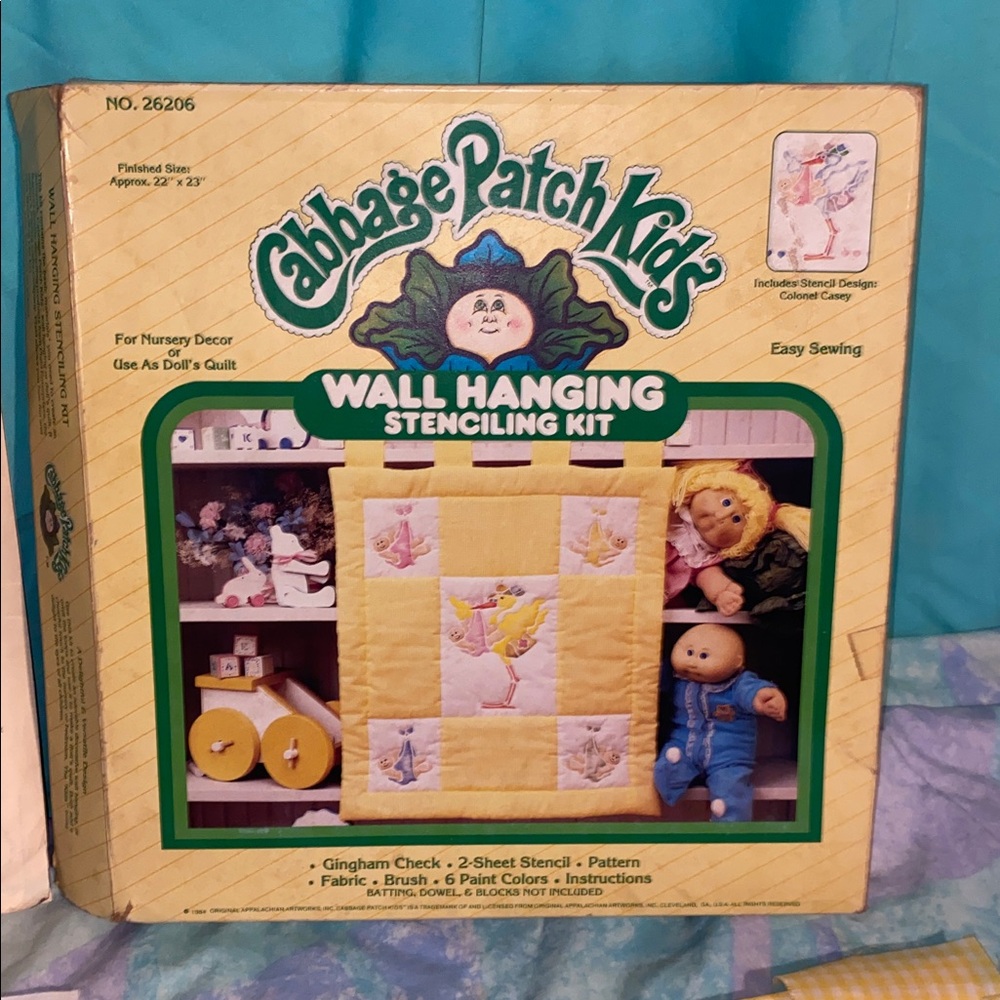 Cabbage Parch Kids CPK Wall Hanging stenciling kit 26206 1984 Vintage